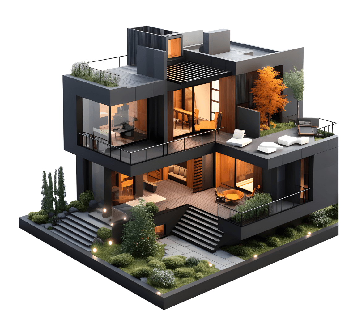Modern luxury residential and commercial property